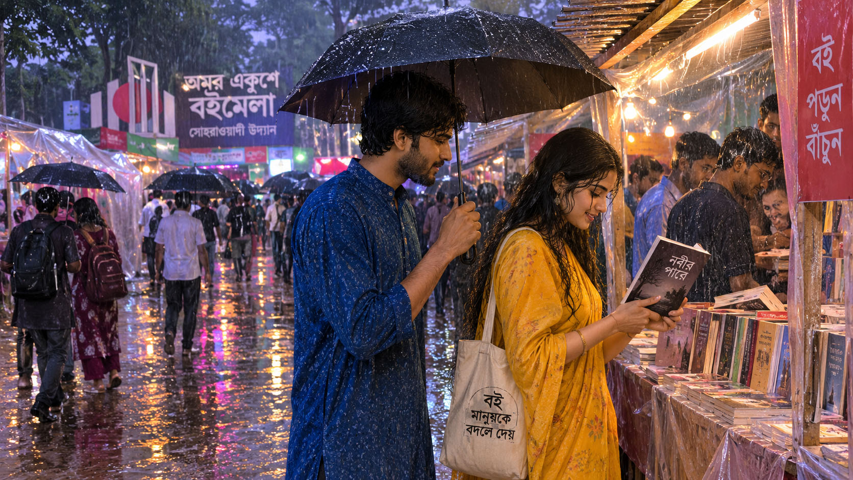 বৃষ্টির দিনে বইমেলা